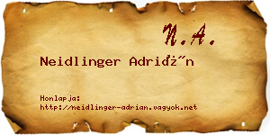 Neidlinger Adrián névjegykártya